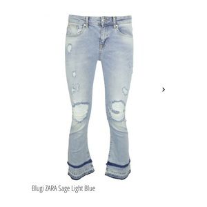 Zara Basic Z1975 NEW Denim Cropped Flare Jeans